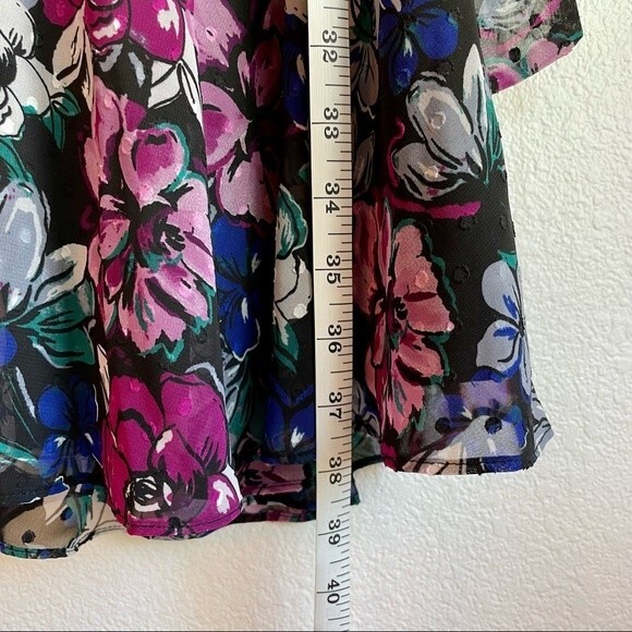 LAST CHANCE! Tahari by ASL Long Sleeve Clip Dot Chiffon Floral Dress Size 2 - Picture 10 of 13